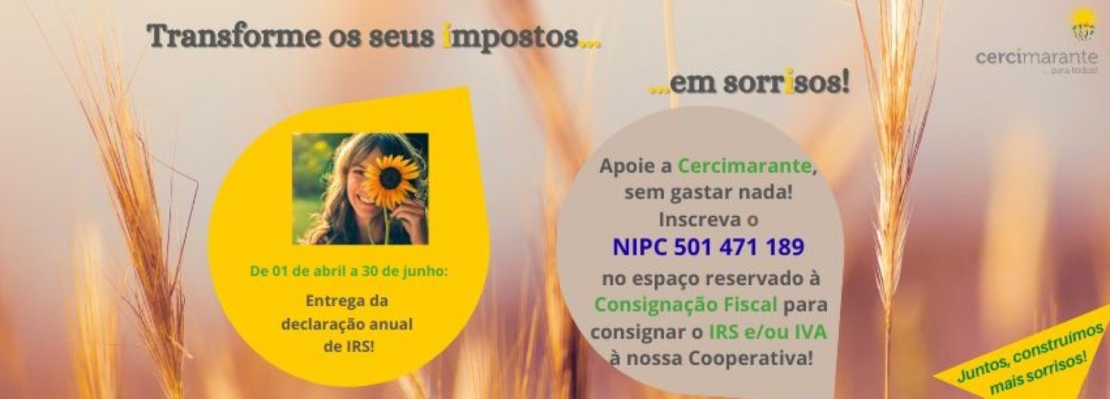 Consigne o seu IRS ou IVA à Cercimarante!